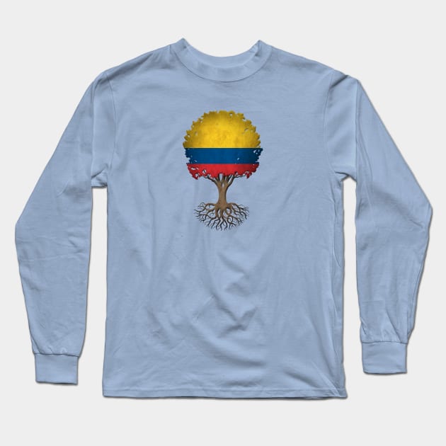 Tree of Life with Colombian Flag Long Sleeve T-Shirt by jeffbartels